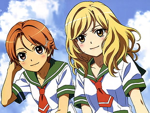 brown and yellow haired female anime characters